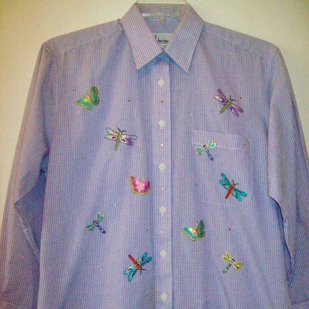 MiLi Design Blouse with Butterflies & Dragonflies